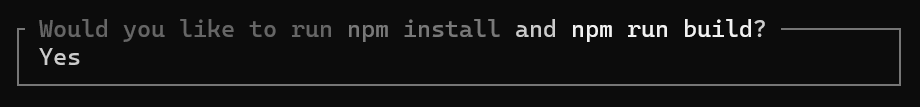 npm build 確認プロンプト