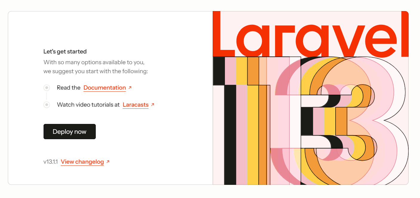 Laravel の welcome 画面