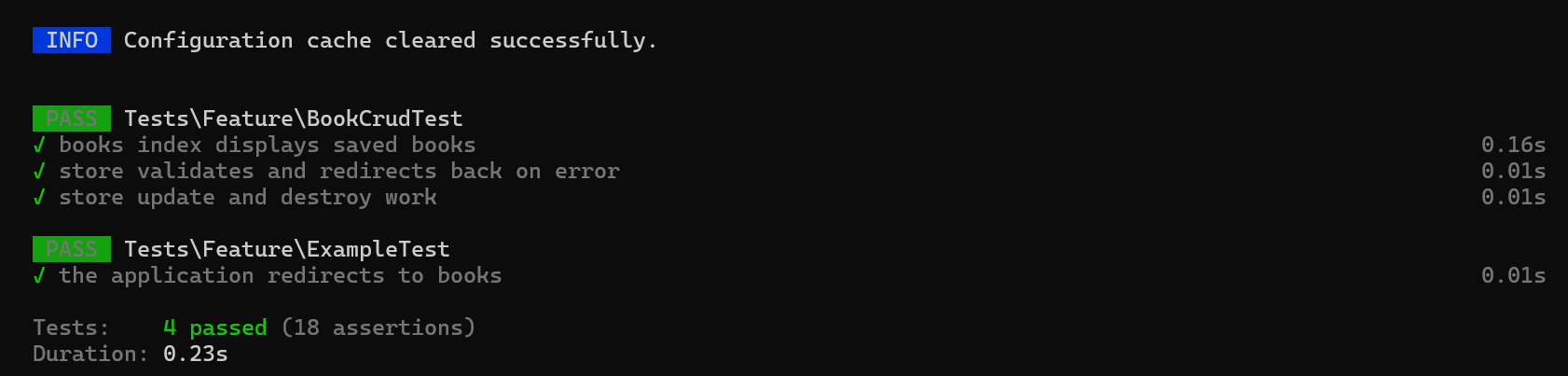 composer testで4本通った状態