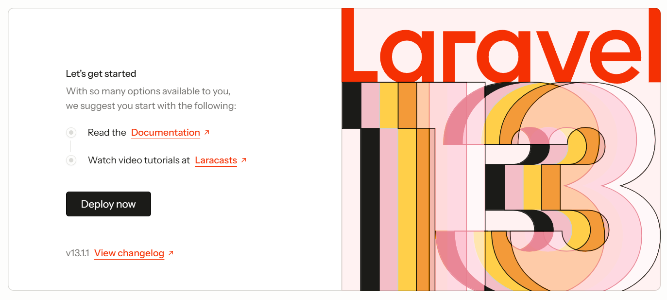 Laravel の welcome 画面
