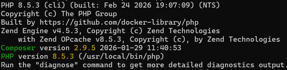 PHP・Composerのバージョン確認