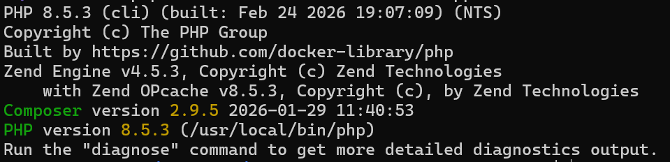 PHP・Composerのバージョン確認